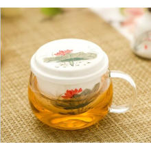 High Borosilicate Glass Tea Cup with Ceramic Infusion